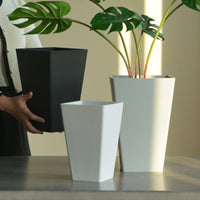 Tall Minimalist Matte Plastic Planter Pot for Indoor Outdoor Plants