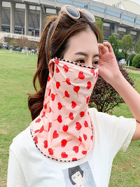 Summer Ice Silk Sun Protection Face Mask with Ear Loops for Cycling and Outdoor Activities