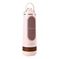 USB Rechargeable Desk Tower Fan with Night Light for Dorm and Office