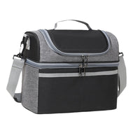 Double Layer Insulated Lunch Bag with Shoulder Strap - Portable & Simple Design