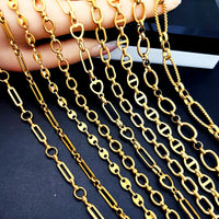 18K Gold Plated Titanium Steel DIY Jewelry Chain for Necklaces and Bracelets