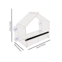 Acrylic Transparent Bird Feeder for Parrots Wall-Mounted Suction Cup Design