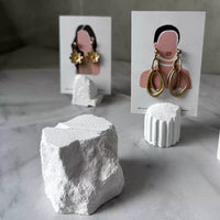 Earring Display Stand Card Holder with Plaster Base for Studs and Dangles