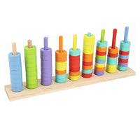 Montessori Rainbow Stacking Rings Educational Toy for Toddlers Color Recognition and Focus Training