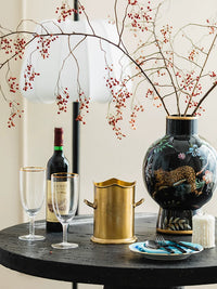 Handcrafted Brass Ice Bucket with Handles for Wine, Champagne, and Beer - Ideal for Home, Hotel, and Restaurant Use