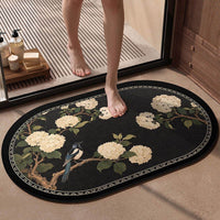 New Chinese Style Diatomaceous Earth Bath Mat Absorbent Quick Dry Non-Slip Floor Mat for Shower Room