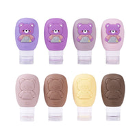 Silicone Travel Bottles for Lotion, Shampoo, Conditioner, and Cosmetics - Cute Cartoon Design