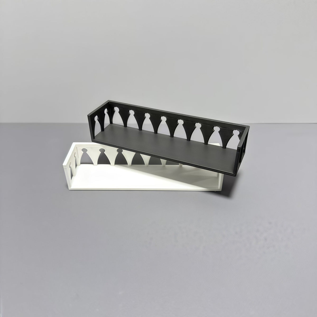 Gothic Miniature Balcony Shelf for Dollhouse Decor, European Style Wall-Mounted Display Rack