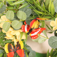 Artificial Eucalyptus Bamboo Leaf Butterfly Wreath for Home Decor
