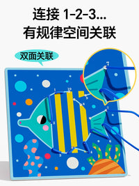 Montessori Lacing Board Toy for Kids - Fine Motor Skill Training with Pattern Cards