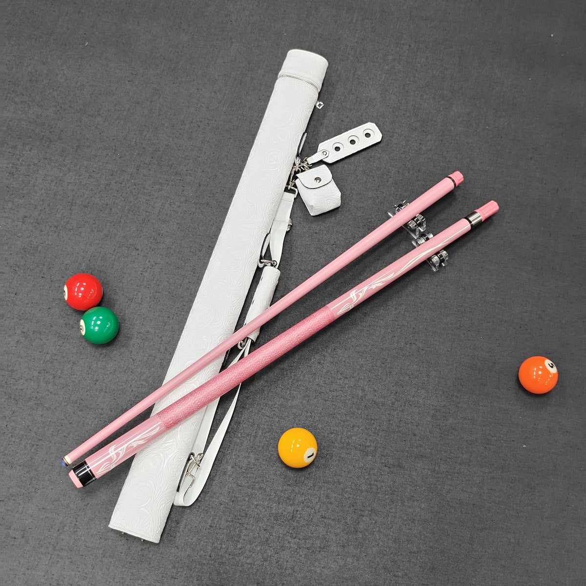 2-Piece 150cm American Pool Cue Stick Set with 12.5mm Tip for Billiards