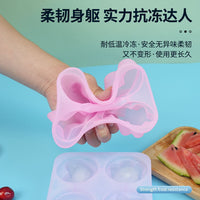 Silicone Ice Cube Tray with 4-Cavity Molds for Spheres, Hearts, Circles, and Stars