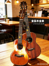 Professional All-Solid Wood Ukulele for Beginners and Advanced Players, 23/26 Inch Concert/Tenor Ukulele