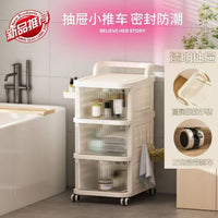 Rolling Storage Cart with Drawers, Multi-layer Snack Organizer for Living Room and Bedroom