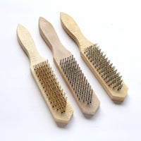 Wooden Handle Wire Brush for Metal Surface Cleaning, Paint and Rust Removal