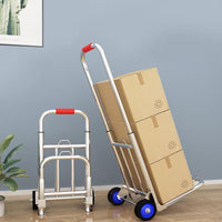 Foldable Hand Truck Dolly Cart with Heavy-Duty Wheels for Luggage, Shopping, and Moving