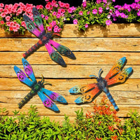 Outdoor Vintage Iron Dragonfly Wall Decor for Garden Patio Balcony Kids Room
