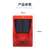 Solar Powered Motion Sensor Alarm with Strobe Light and Siren for Home Security