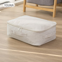 Tianshan Cotton Linen Foldable Storage Bag with Frame, Thickened Waterproof Clothes Organizer