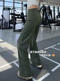 Women's Quick-Dry Wide-Leg Yoga Pants Loose Straight Training Fitness Sweatpants