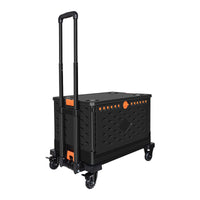 Portable Folding Shopping Cart with Lid and Brakes - Collapsible Utility Wagon for Groceries, Camping, and Storage