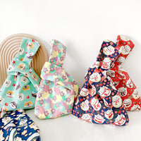 Cartoon Dog/Bear Canvas Wristlet Bag for Women - Japanese Style Handbag for Phone & Coins