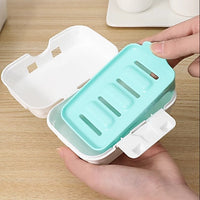 YAMADA Portable Covered Soap Dish with Drain, Dustproof Soap Box for Travel and Home