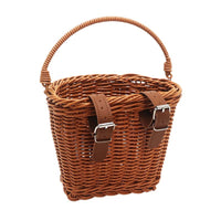 Hand-Woven Imitation Rattan Bicycle Basket for Kids - Small & Large Sizes