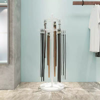 Luxury Round Leather Belt Tie Scarf Organizer Rack Floor Standing Underwear Socks Display Stand