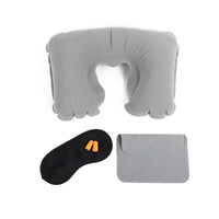 Inflatable Travel Neck Pillow Set with Eye Mask and Earplugs