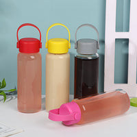 Portable Borosilicate Glass Water Bottle with Silicone Sleeve for Outdoor Sports and Travel