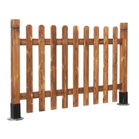 Carbonized Wood Garden Fence Panel Outdoor Yard Lawn Park Solid Wood Barrier