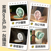 Smart Ultra-Thin Foldable Aroma Fan with Dual Lights, Desktop & Wall Mount, Portable Outdoor Fan