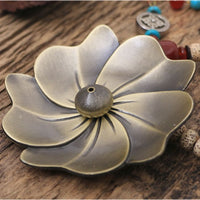 Japanese Zen Cherry Blossom Incense Burner Plate with Alloy Holder for Stick Incense
