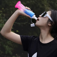 CHOMOLHARI Collapsible Soft Water Bottle for Marathon & Trail Running, TPU Hydration Flask