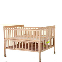 Baby Crib, Solid Wood Twin Bed, Extra Wide, Extended, Unpainted, Multi-functional Rocking Bed