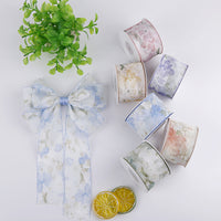 Embroidered Floral Organza Ribbon for DIY Hair Accessories and Gift Wrapping
