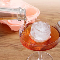 Food-Grade Silicone 6-Cavity Rose Ice Cube Tray with Buckle, Leak-Proof for Whiskey and DIY Frozen Treats