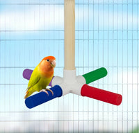 Fatbird Parrot Grinding Perch for Beak and Claw Health - Sanded Platform and Stick Options