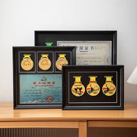 Wooden Medal Display Frame for Marathon Awards & Badges - Tabletop or Wall Mount