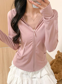 Women's Hooded UV Protection Sun Protection Jacket Slim Fit Ice Silk Cardigan
