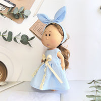 Mia Potato Doll Clothes Set with Bow Headband and Cotton Dress for 24cm Dolls