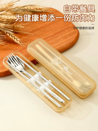 Portable 316L Stainless Steel Chopsticks Spoon Fork Cutlery Set with Storage Case