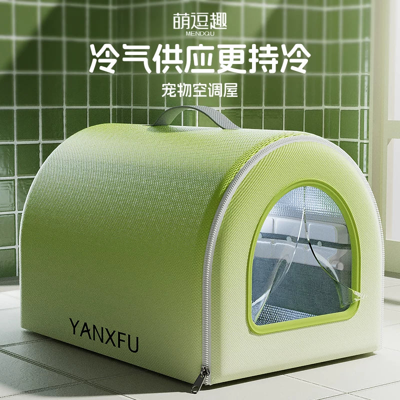 Cat Cooling Igloo Bed for Summer with Ice Crystal Packs