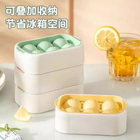 Silicone Sphere Ice Cube Tray with Press-Type Lid, 6-Cavity Round Ice Ball Maker for Home Bar