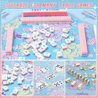 Floral Mahjong Table Mat Thickened Silent Waterproof Wear-Resistant Card Game Pad
