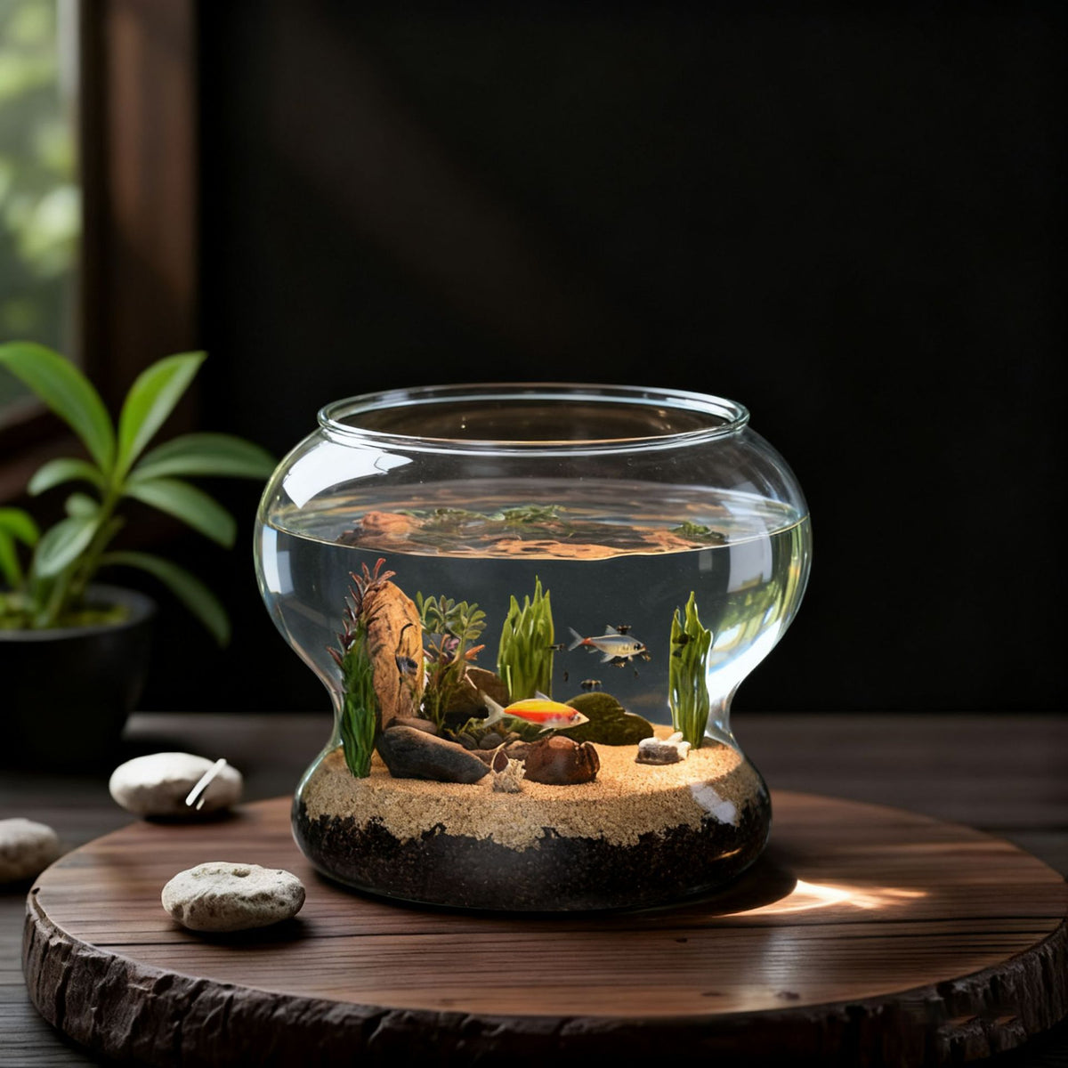 Miniature Desktop Fish Tank Plastic Aquarium for Home and Office
