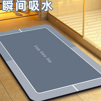 Diatomaceous Earth Bath Mat Super Absorbent Non-Slip Quick Dry Floor Mat for Bathroom Entryway
