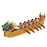 DIY 3D Dragon Boat Puzzle Model Kit with LED Light, Paper Craft for Festivals and Play