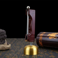 Taiwanese Brass Buddhist Hand Bell with Retractable Handle for Chanting and Rituals